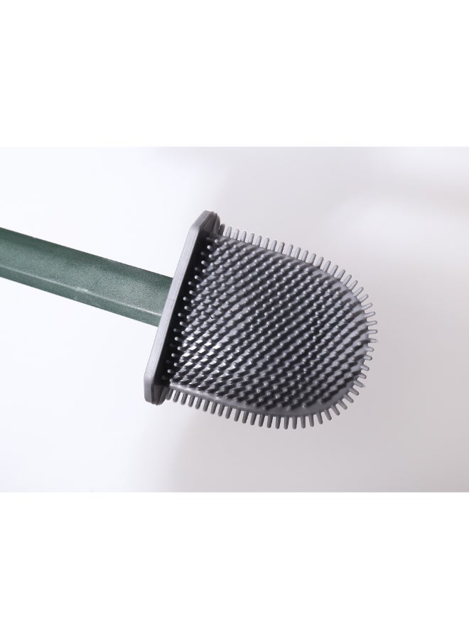 PAACHU Silicone Toilet Brush and Holder Set, Bathroom Deep Cleaning Bowl Buddy Toilet Brush with Soft Flexible Bristles,No-Slip Plastic Handle and Base for Anti-drip - Image 2